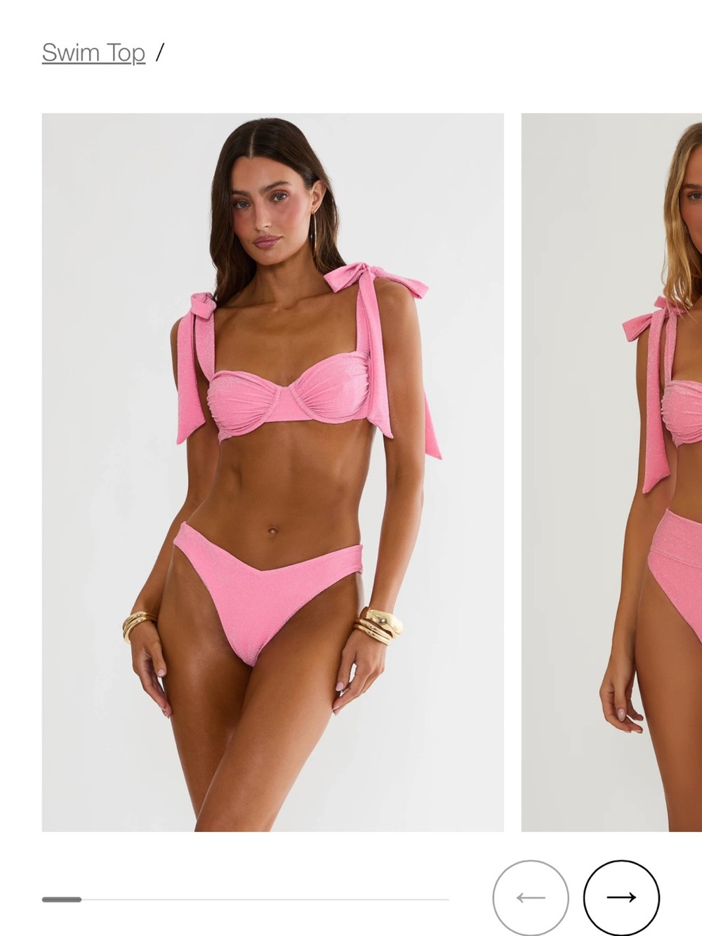 Beach Riot Pink Tie-Shoulder Textured Bikini